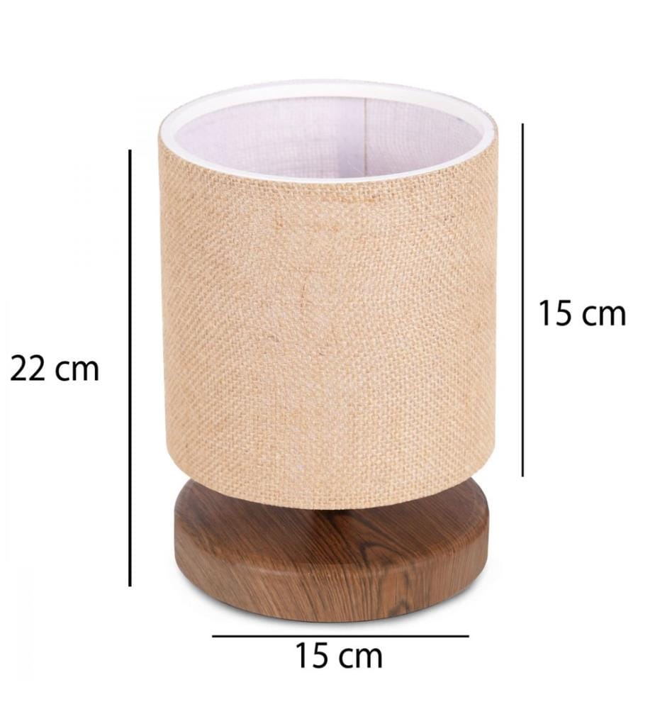 Lampe de table, osier, CORPS EN TISSU, pieds en MDF