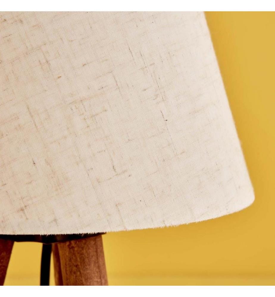 Lampe de table, crème, 100 % TISSU, structure : 100 % BOIS