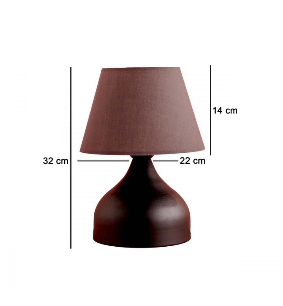 Lampe de table, grise, noire, 100 % TISSU, structure : 100 % MÉTAL