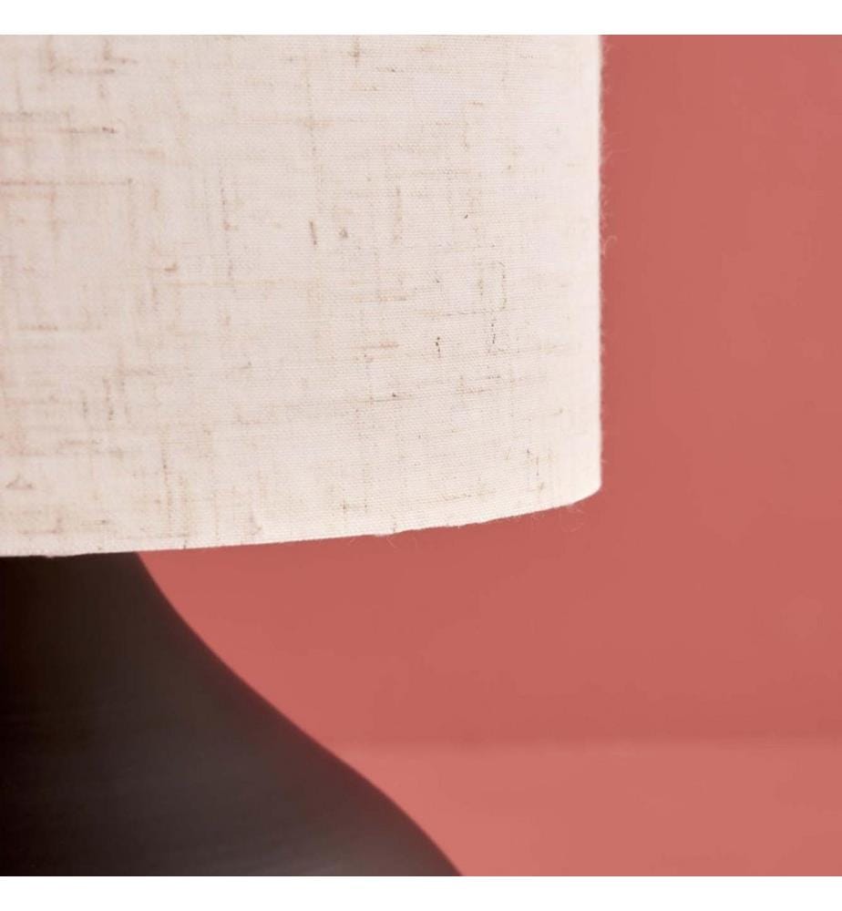 Lampe de table, noire, crème, 100 % TISSU, structure : 100 % MÉTAL