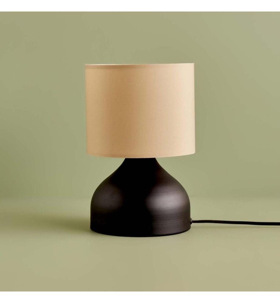 Lampe de table, vison, noir, 100 % TISSU, structure : 100 % MÉTAL