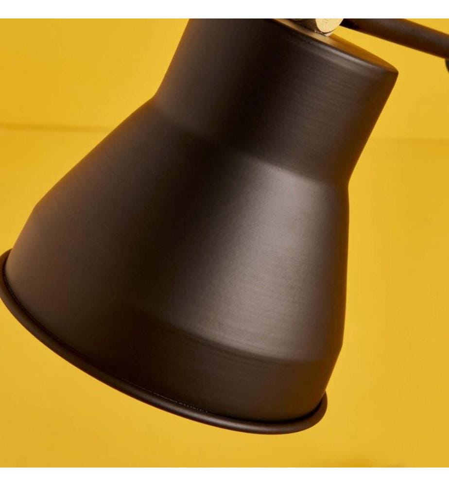 Lampada da tavolo, nera, 100% METALLO, base in MDF