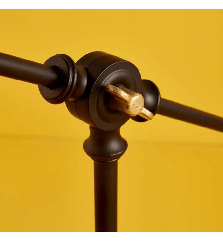 Lampada da tavolo, nera, 100% METALLO, base in MDF