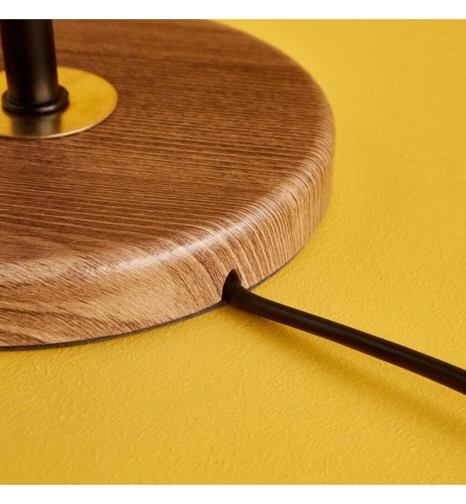 Lampada da tavolo, nera, 100% METALLO, base in MDF