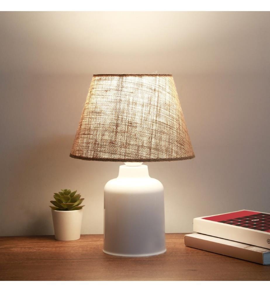 Crema, Bianco, Lampade Da Scrivania, 22 X 14 cm, Di Plastica