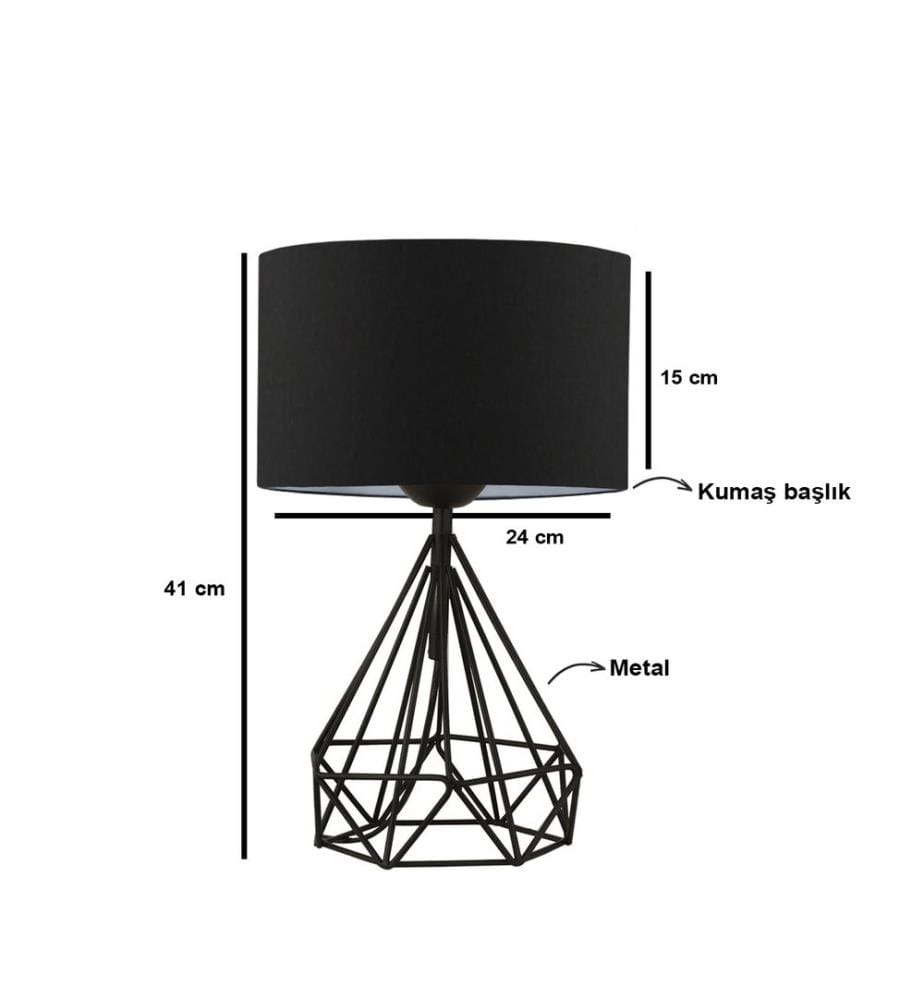 Lampade Nere, Da Scrivania, 24 X 15 cm, Metallo