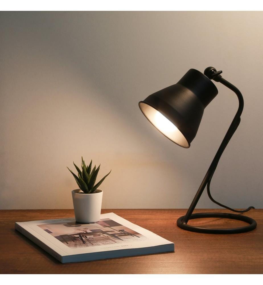 Noir, Lampes De Bureau, 12 X 12 cm, Métal