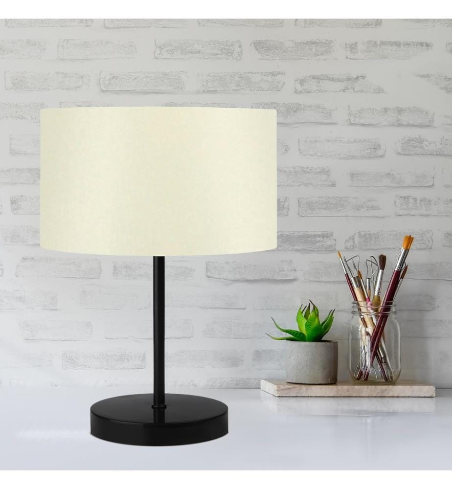 Lampe de table, crème, 100 % PVC, corps en métal