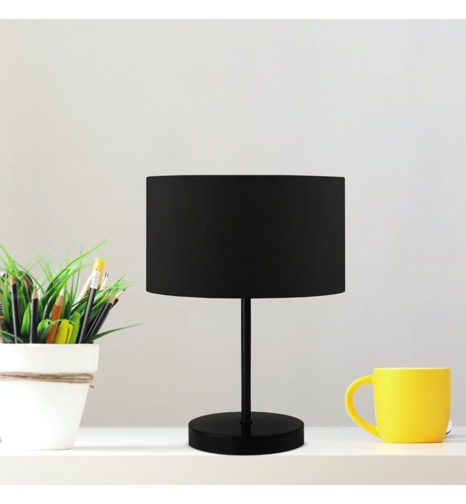 Lampe de table, noir, 100 % PVC, corps en métal