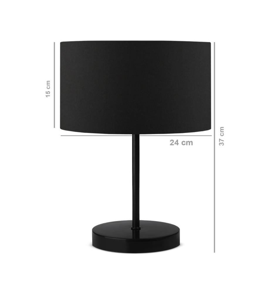Lampe de table, noir, 100 % PVC, corps en métal