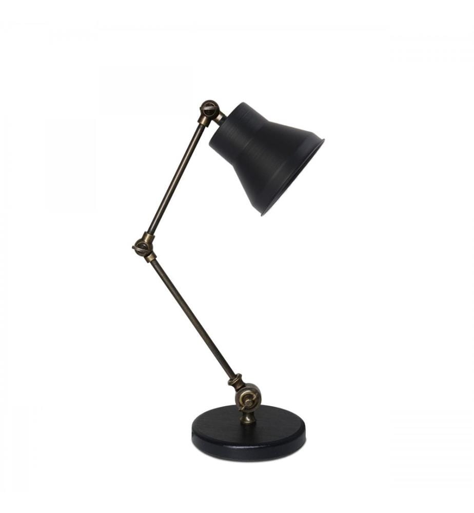 Lampe de table, vieillie, 100 % MÉTAL, base en MDF