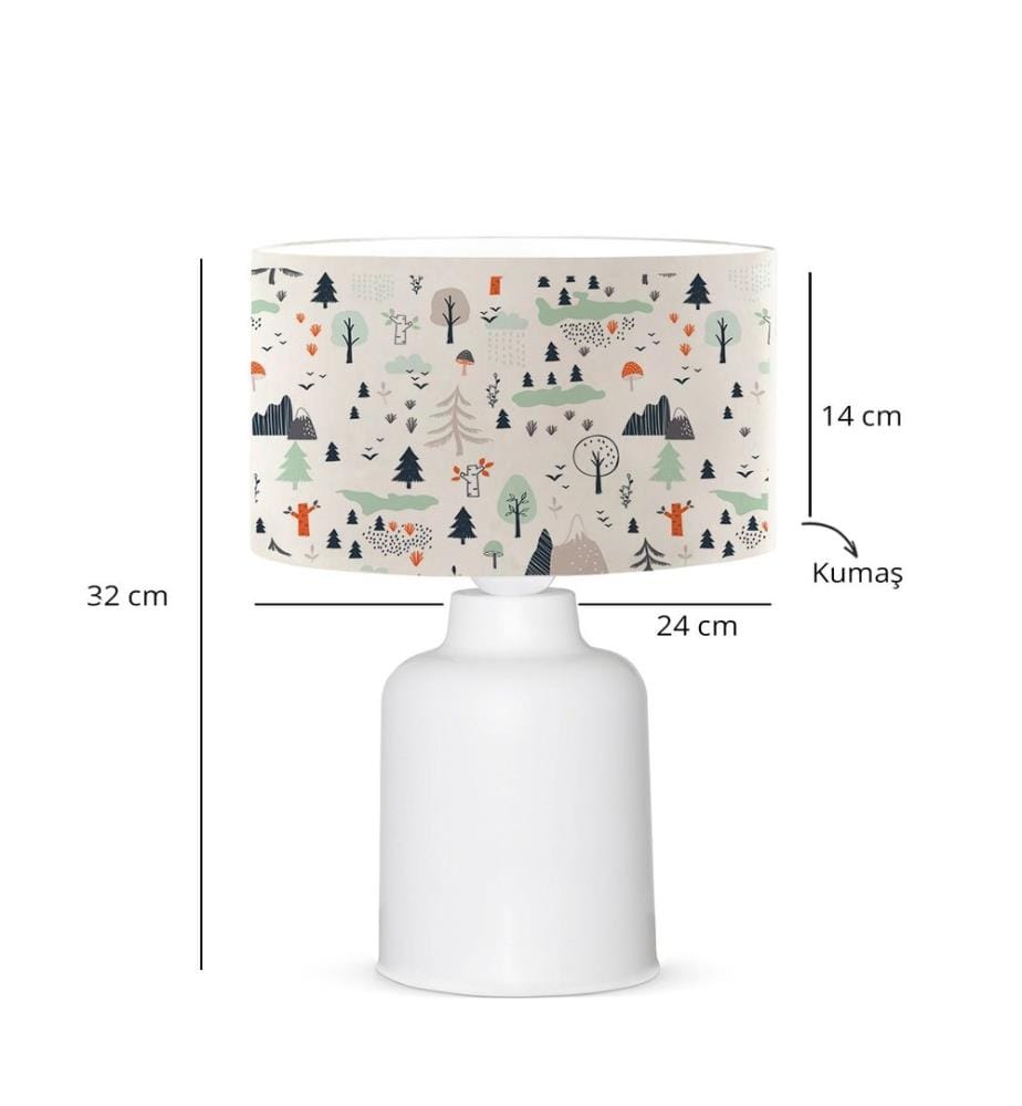 Tischlampe, mehrfarbig, 50 % KUNSTSTOFF / 50 % STOFF