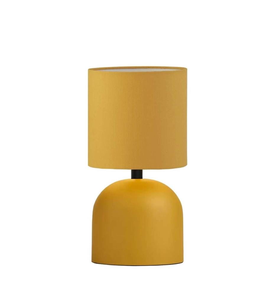 Lampe de table, jaune, CORPS EN MÉTAL, abat-jour en PVC