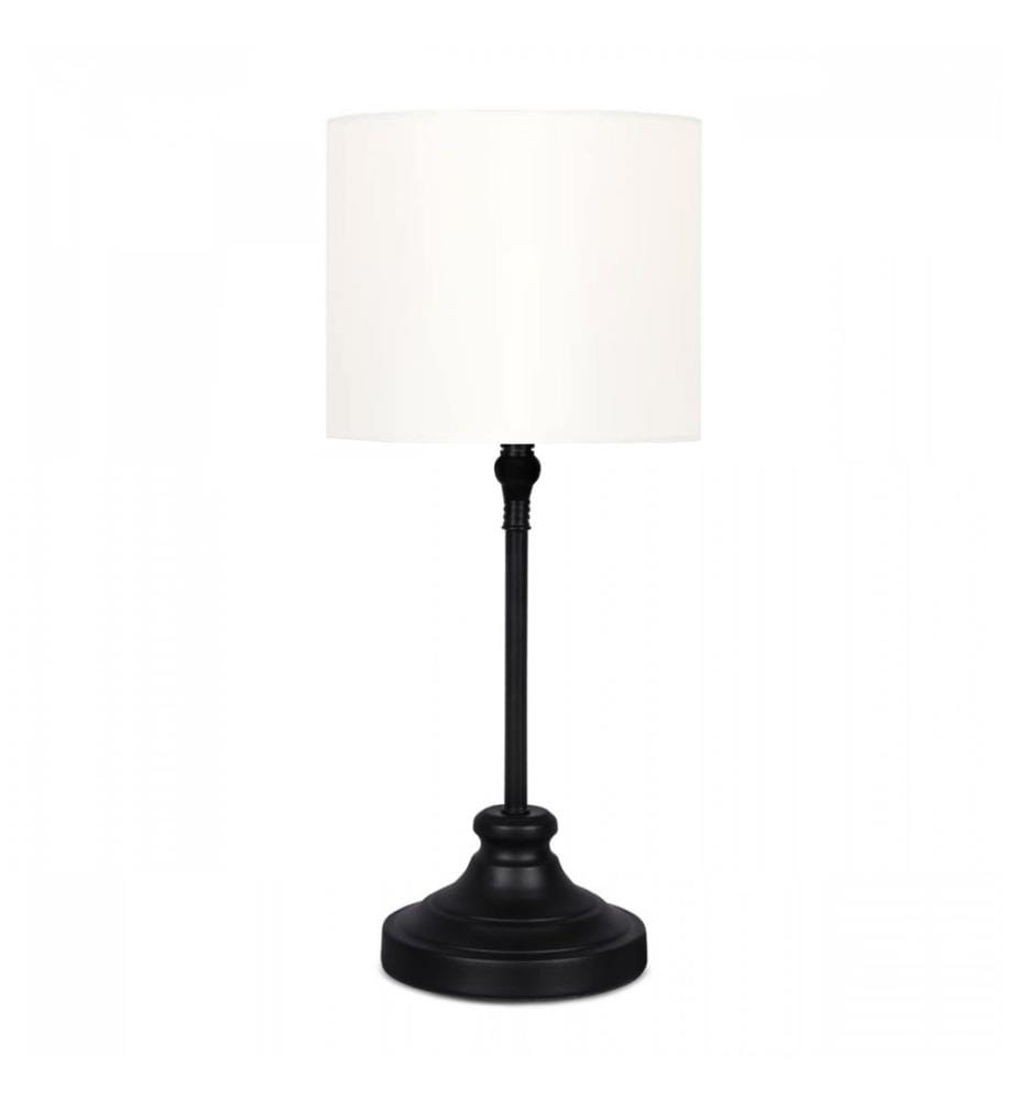 Lampe de table, crème, CORPS EN MÉTAL, abat-jour en tissu