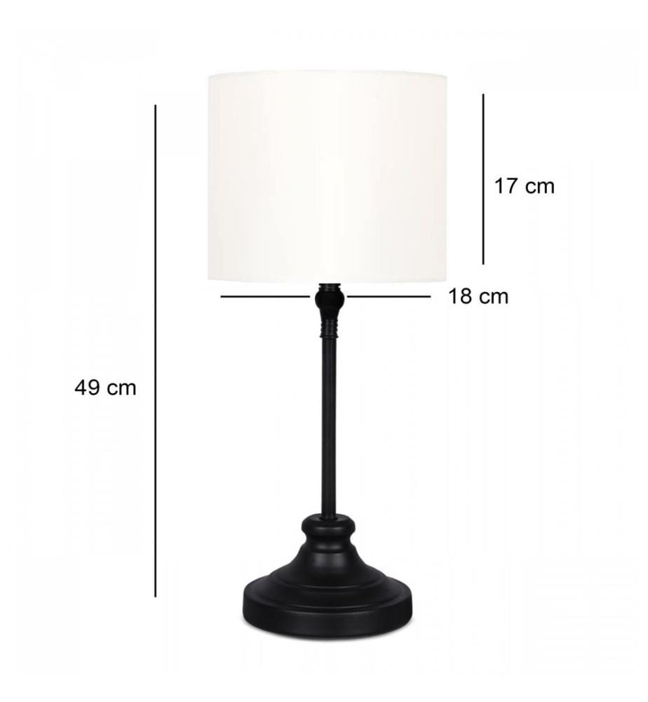 Lampe de table, crème, CORPS EN MÉTAL, abat-jour en tissu