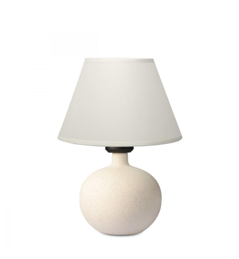 Tischlampe, cremefarben, Keramikkörper, Stoffkappe