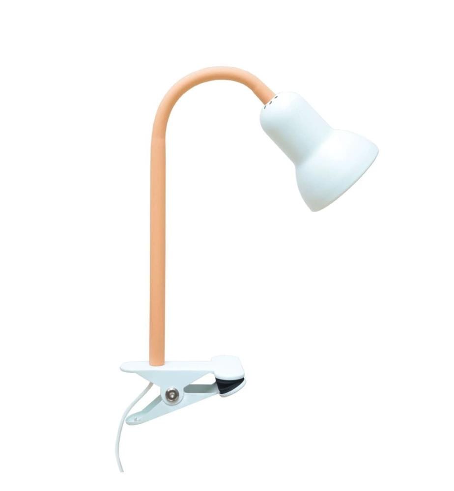 Lampe de table, rose clair, corps en silicone, capuchon en métal