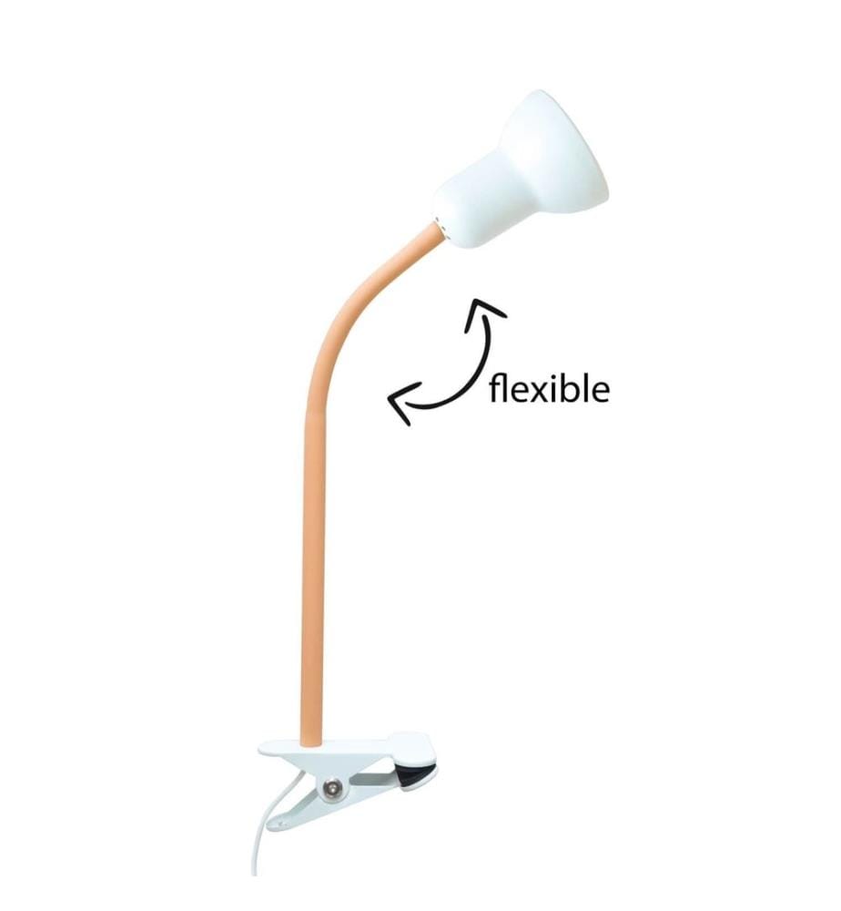 Lampe de table, rose clair, corps en silicone, capuchon en métal