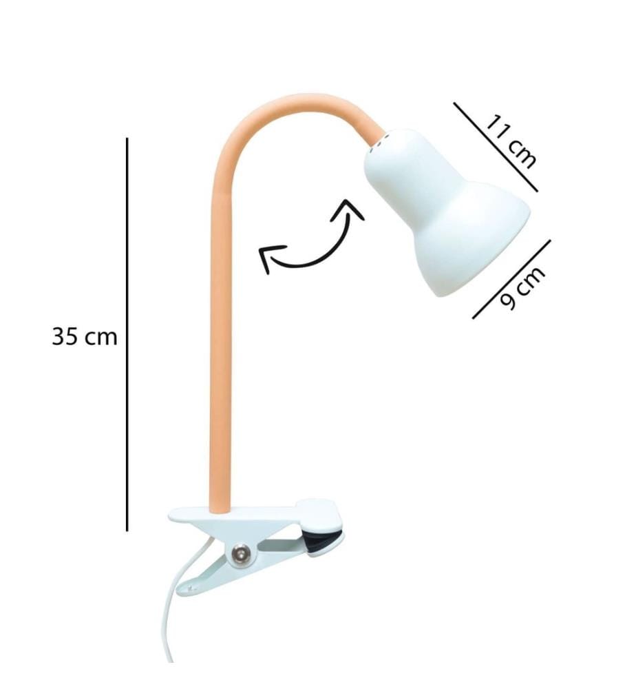 Lampe de table, rose clair, corps en silicone, capuchon en métal