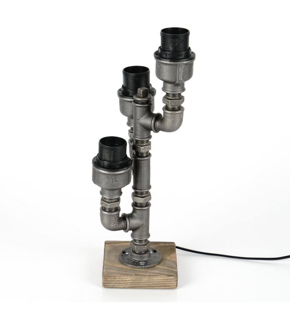 Noir, Lampes De Bureau, 30 X 15 X 15 cm, Tube En Fer
