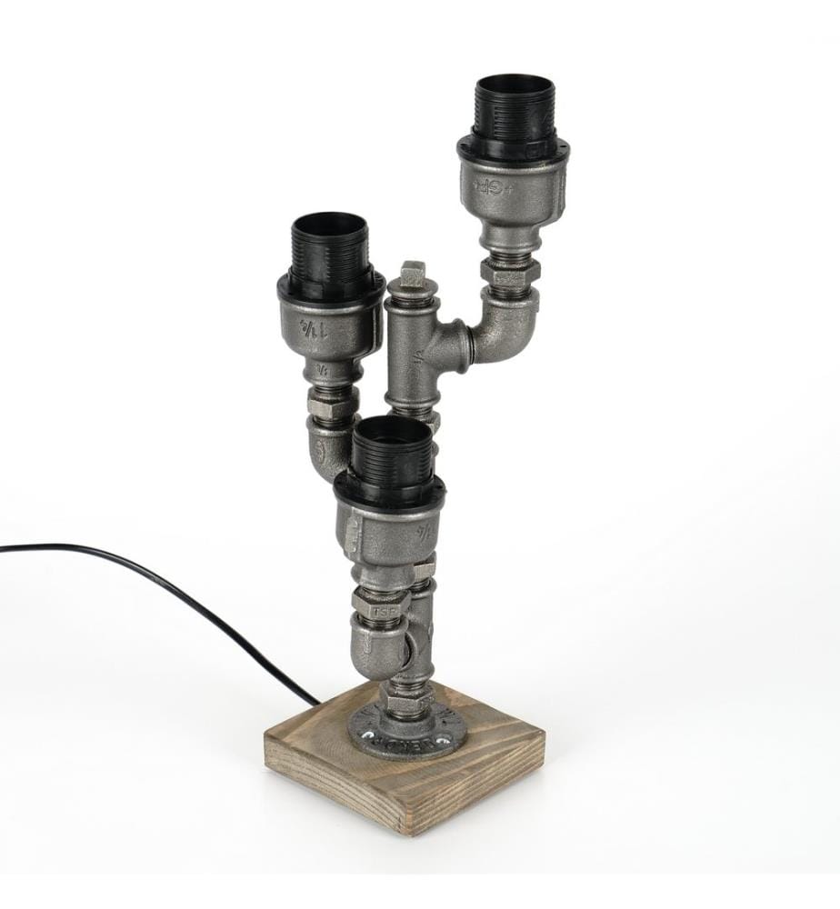 Noir, Lampes De Bureau, 30 X 15 X 15 cm, Tube En Fer