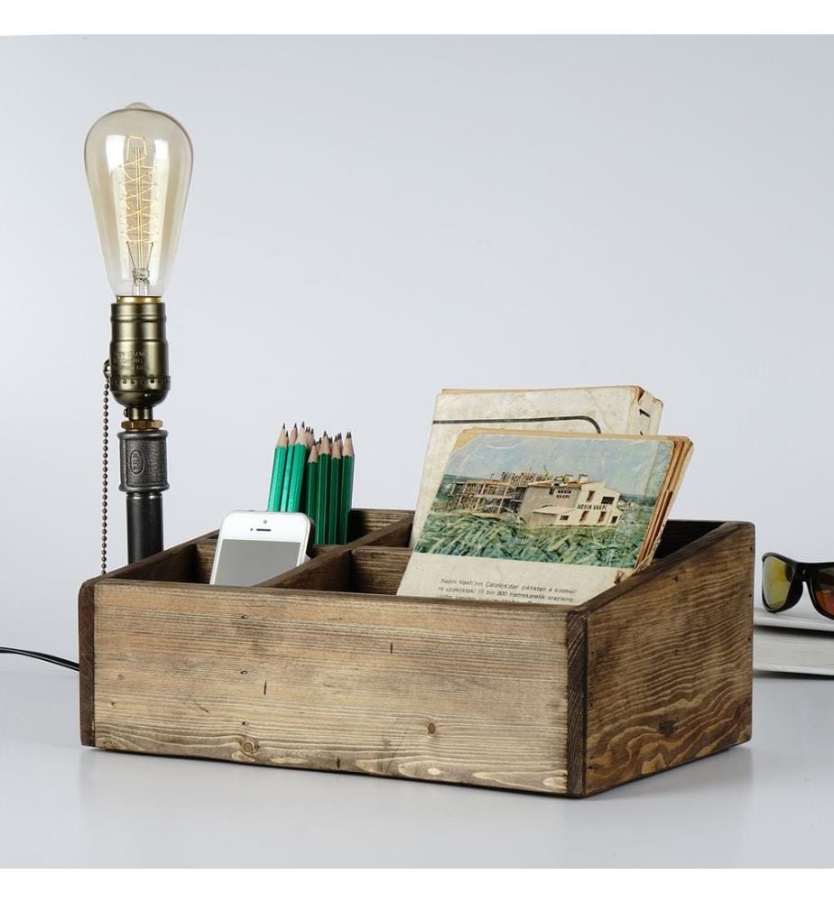 Noir, Lampes De Bureau, 35 X 12 X 15 cm, Tube En Fer