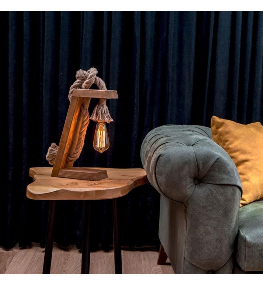 Couleur Noix, Lampes De Bureau, 10 X 20 X 35 cm, De Bois De Pin