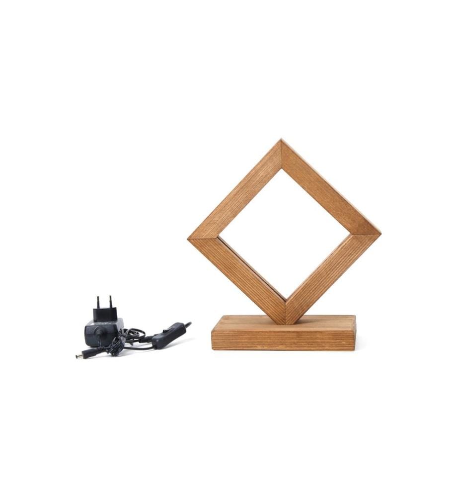 Marrone, Lampade Da Scrivania, 27,5 X 29,5 X 12 cm, Albero Abete , 3 X 5 cm