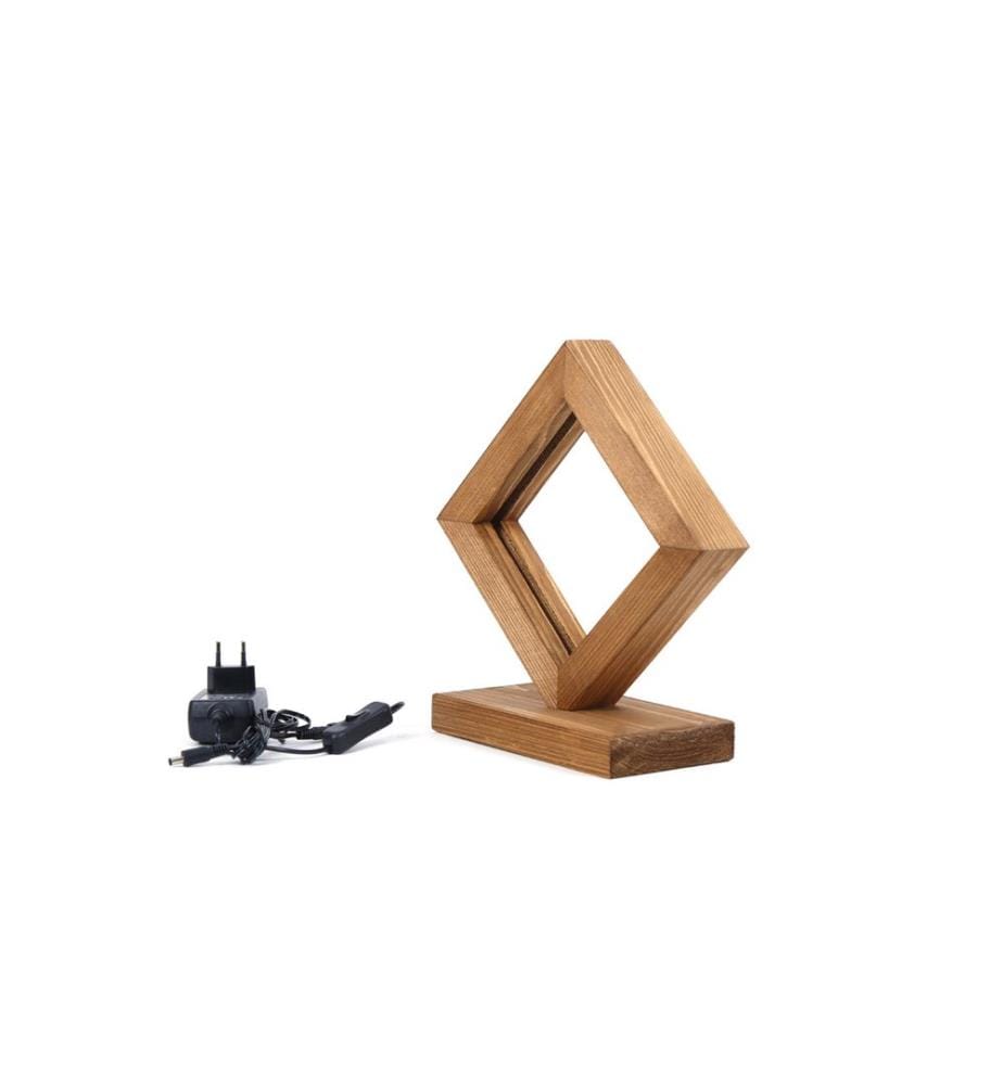 Marrone, Lampade Da Scrivania, 27,5 X 29,5 X 12 cm, Albero Abete , 3 X 5 cm