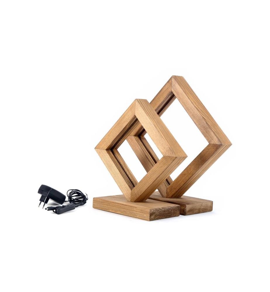 Marrone, Lampade Da Scrivania, 35 X 37 X 12 cm, Albero Di Abete , 3 X 5 cm