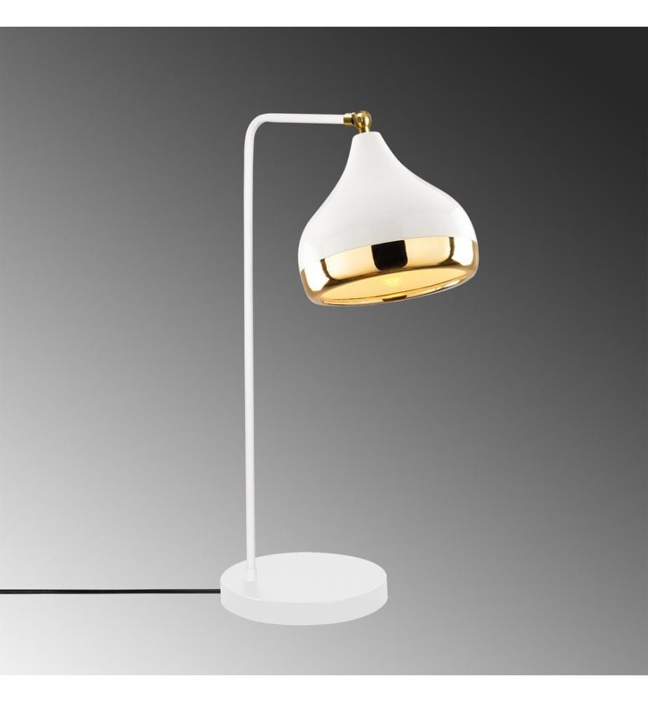 Blanc, Or, Lampes De Bureau, 17 X 26 cm, Corps En Métal