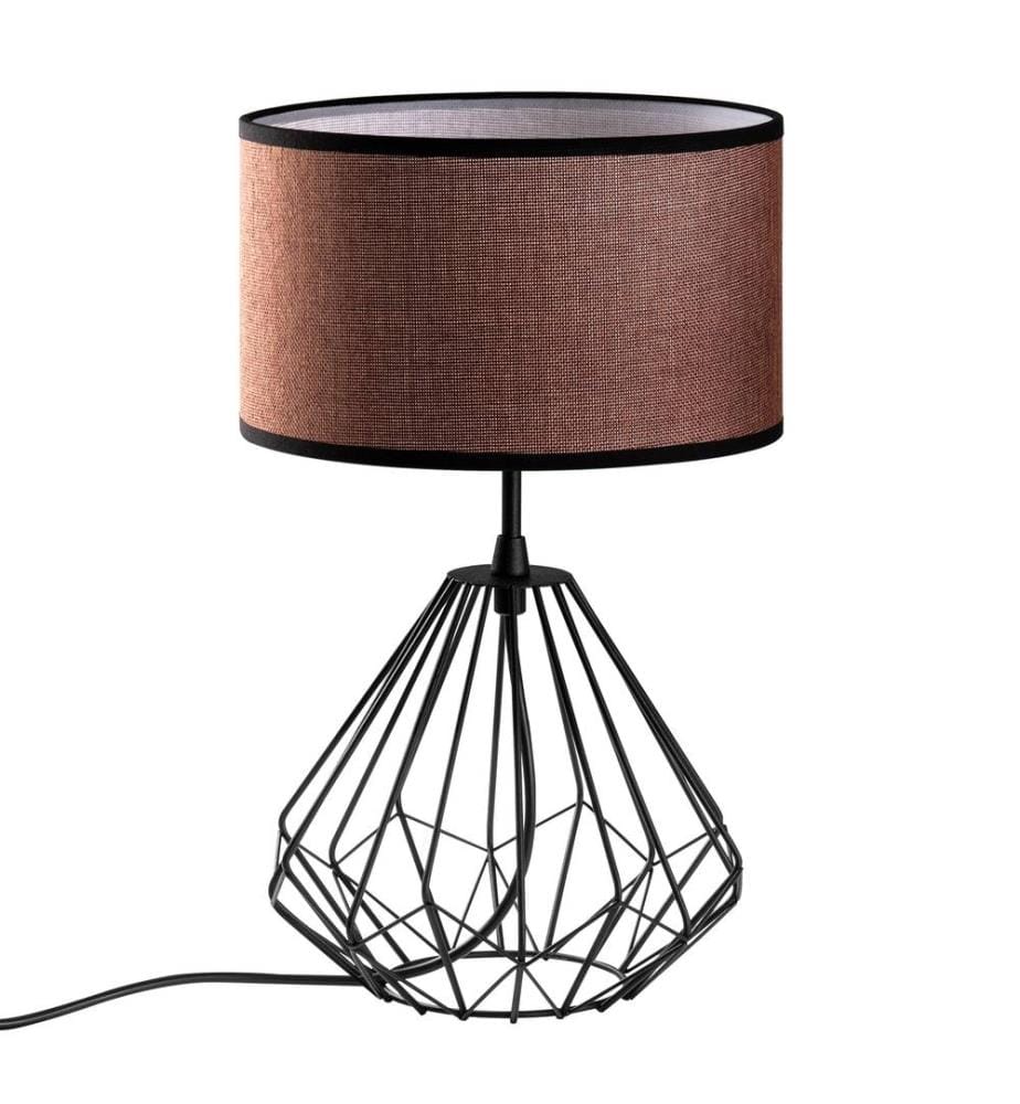 Lampe de table, noir, CORPS EN MÉTAL, CAPUCHON EN TISSU