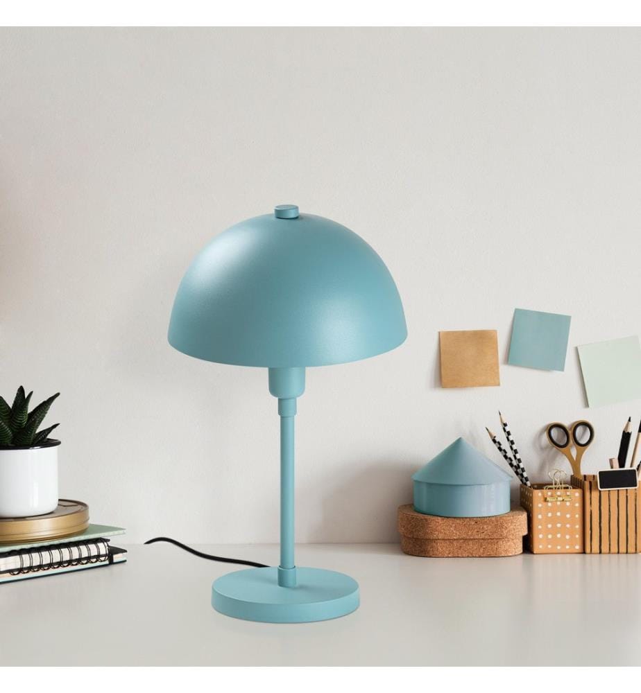 Lampe de table, turquoise, CORPS EN MÉTAL