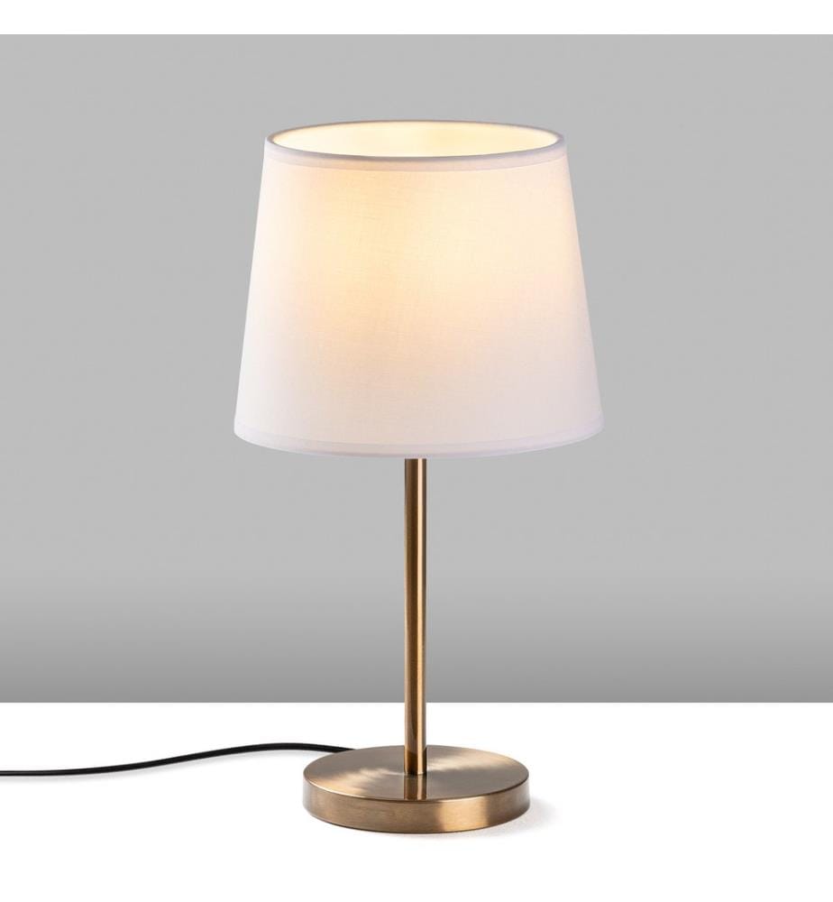 Lampe de table, antique, CORPS EN MÉTAL, capuchon en tissu