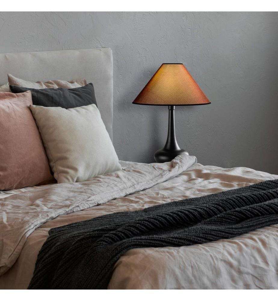 Lampe de table, noir, CORPS EN MÉTAL, CAPUCHON EN TISSU