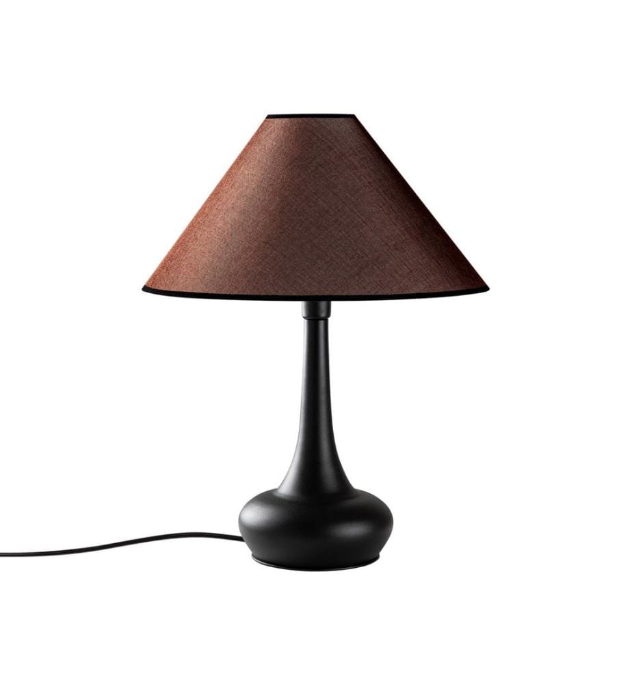 Lampe de table, noir, CORPS EN MÉTAL, CAPUCHON EN TISSU