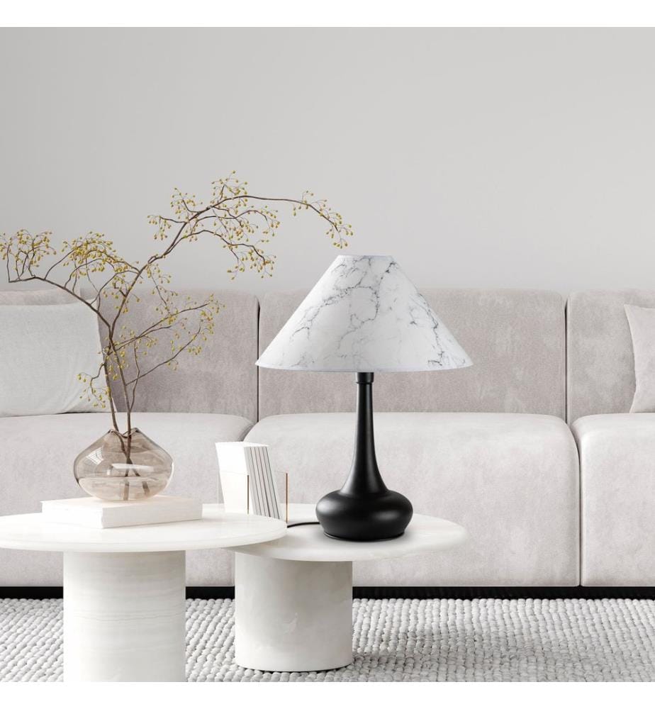 Lampe de table, noir, CORPS EN MÉTAL, CAPUCHON EN TISSU
