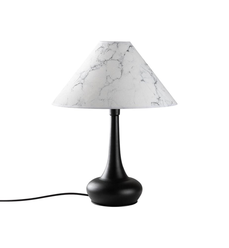 Lampe de table, noir, CORPS EN MÉTAL, CAPUCHON EN TISSU