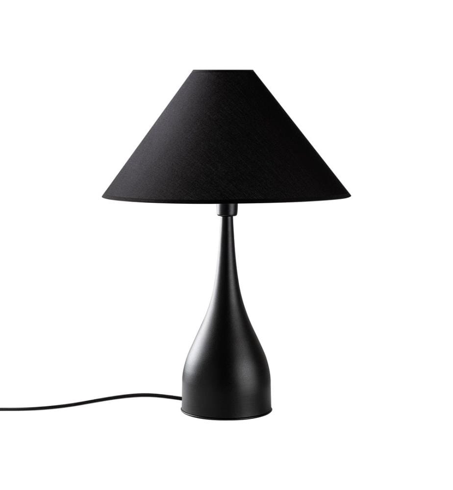 Lampe de table, noir, CORPS EN MÉTAL, CAPUCHON EN TISSU