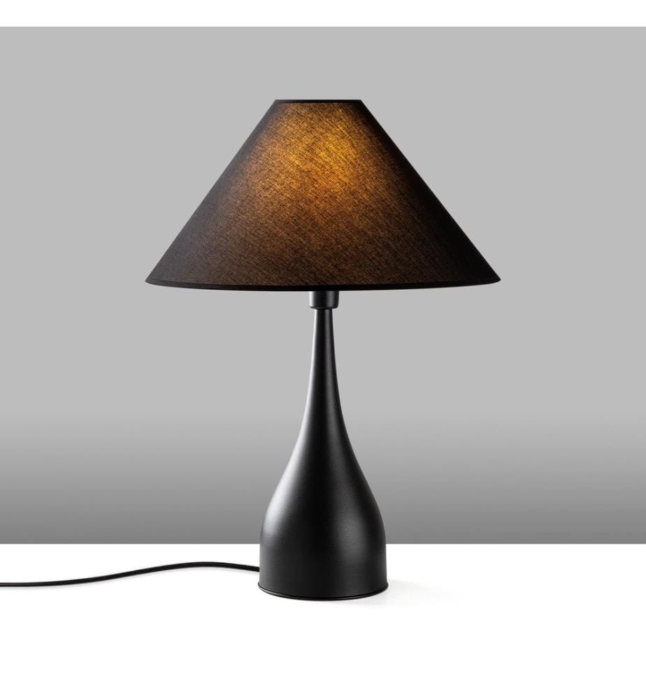 Lampe de table, noir, CORPS EN MÉTAL, CAPUCHON EN TISSU
