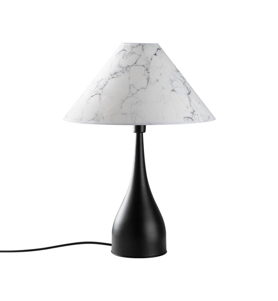 Lampe de table, noir, CORPS EN MÉTAL, CAPUCHON EN TISSU