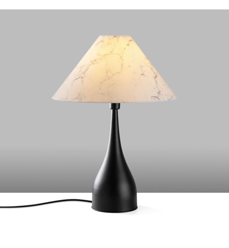 Lampe de table, noir, CORPS EN MÉTAL, CAPUCHON EN TISSU