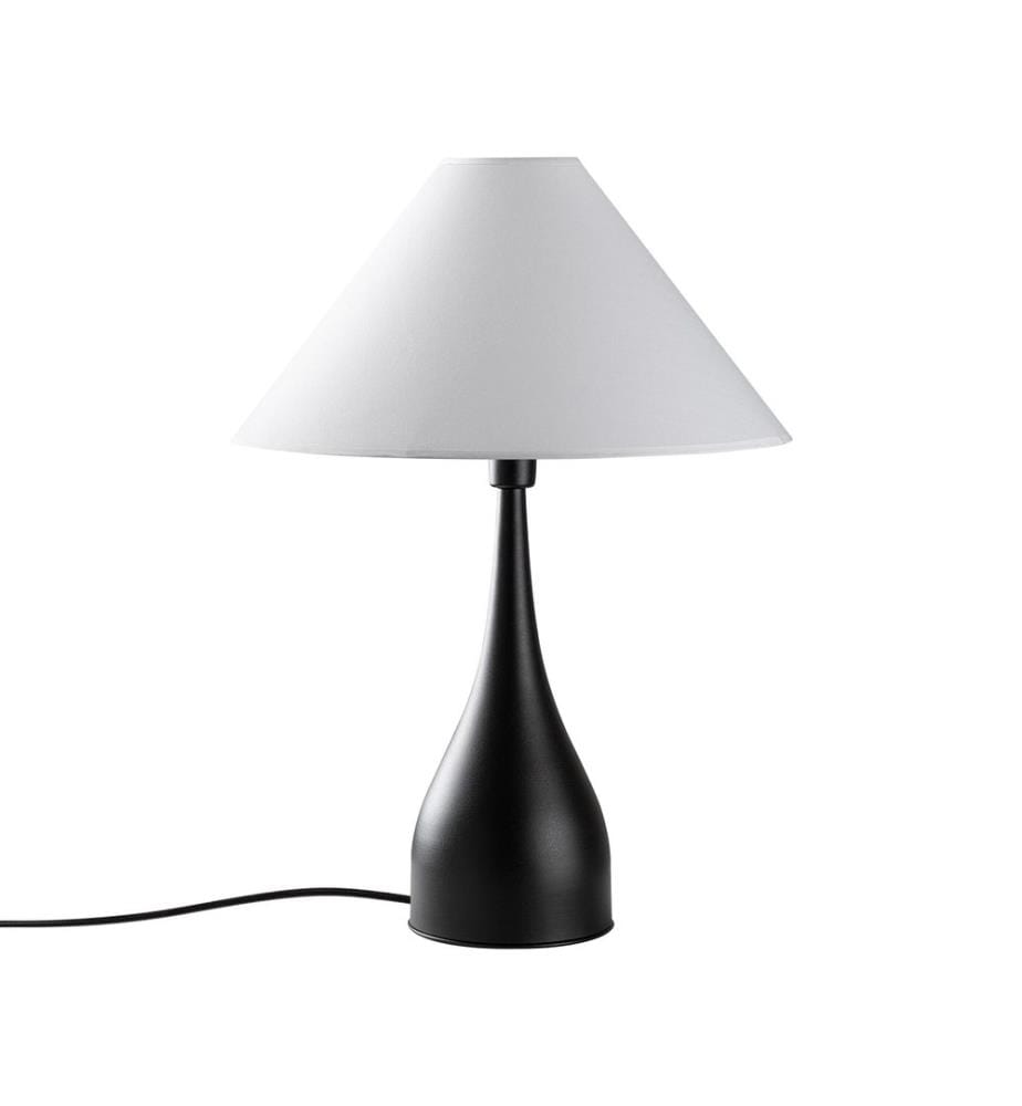 Lampe de table, noir, CORPS EN MÉTAL, CAPUCHON EN TISSU