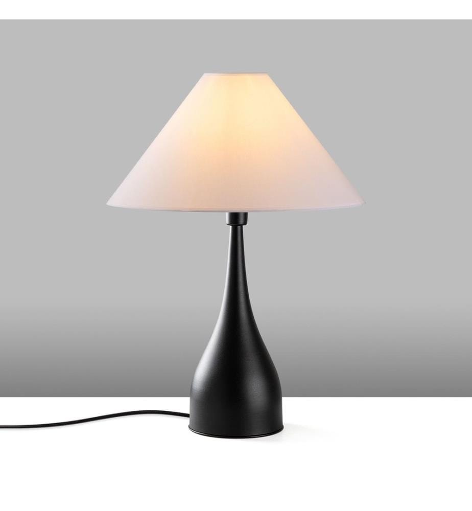 Lampe de table, noir, CORPS EN MÉTAL, CAPUCHON EN TISSU