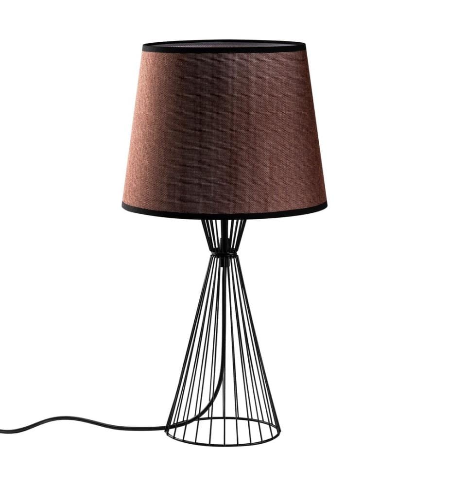 Lampe de table, noir, CORPS EN MÉTAL, CAPUCHON EN TISSU