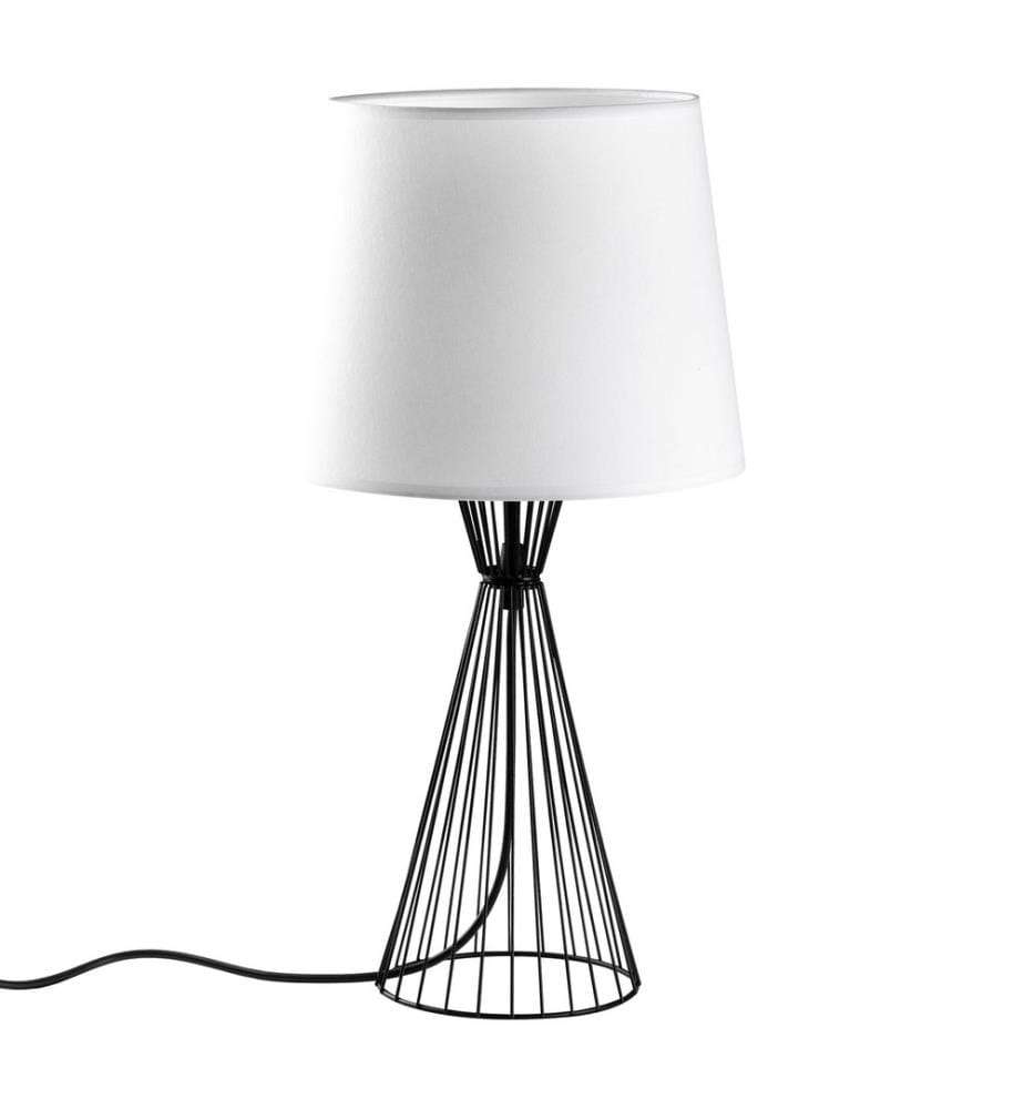 Lampe de table, noir, CORPS EN MÉTAL, CAPUCHON EN TISSU