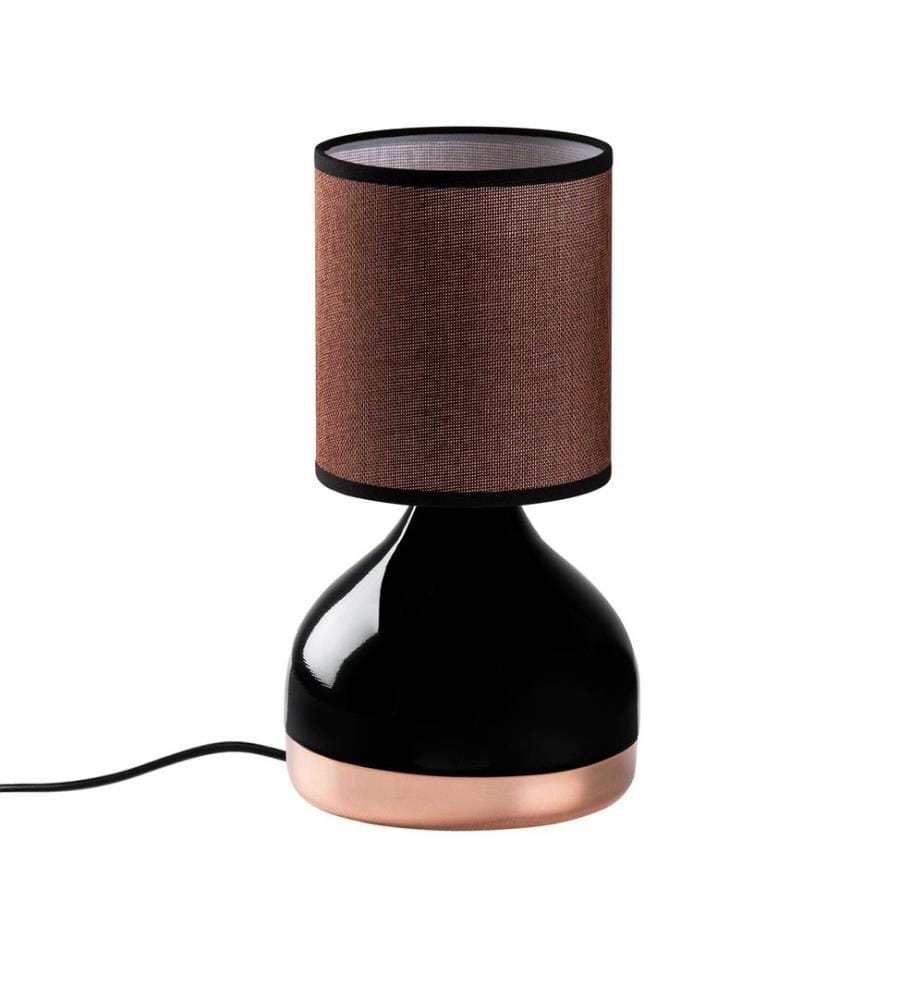 Lampe de table, noir, CORPS EN MÉTAL, CAPUCHON EN TISSU