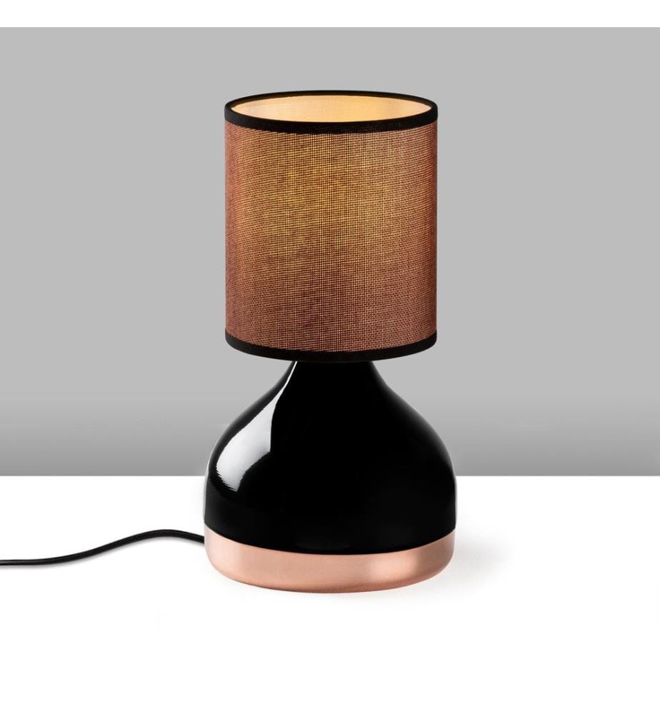 Lampe de table, noir, CORPS EN MÉTAL, CAPUCHON EN TISSU