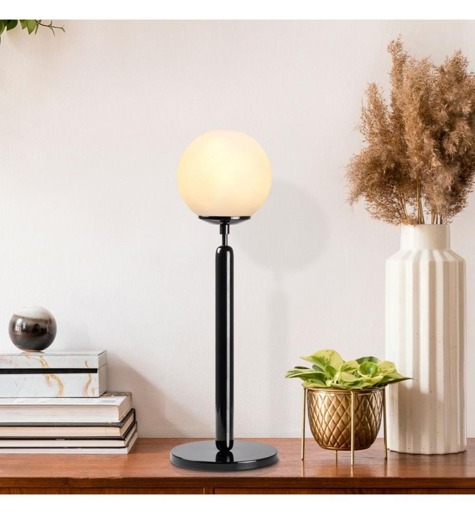 Noir, Lampes De Bureau, 18 X 18 X 52 cm, Corps Métallique