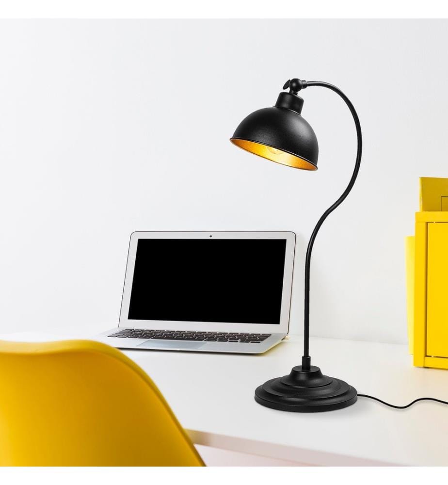 Noir, Lampes De Bureau, 19 X 29 X 58 cm, Corps En Métal